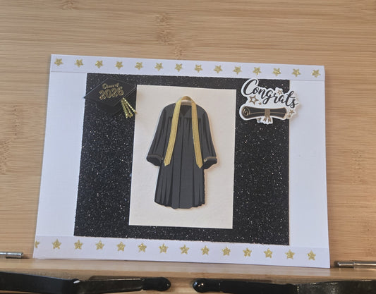 Graduation Congratulations Card – Handmade 3D Keepsake with Sparkling Accents