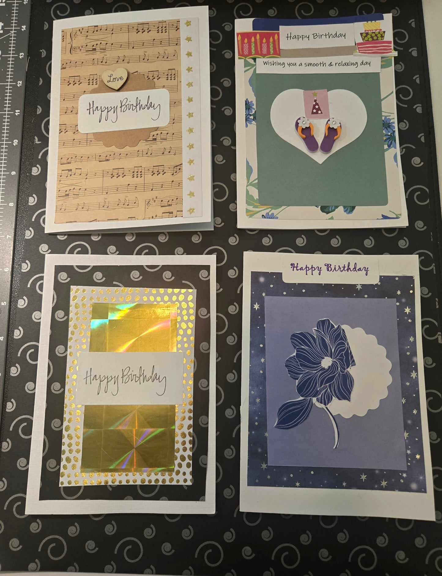 Assorted Birthday Cards - Handcrafted Set of 4