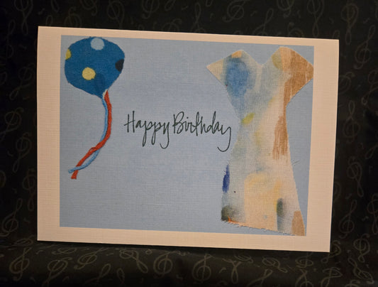Birthday Card for Her – Polka Dot Balloon & Colorful Dress Greeting Card