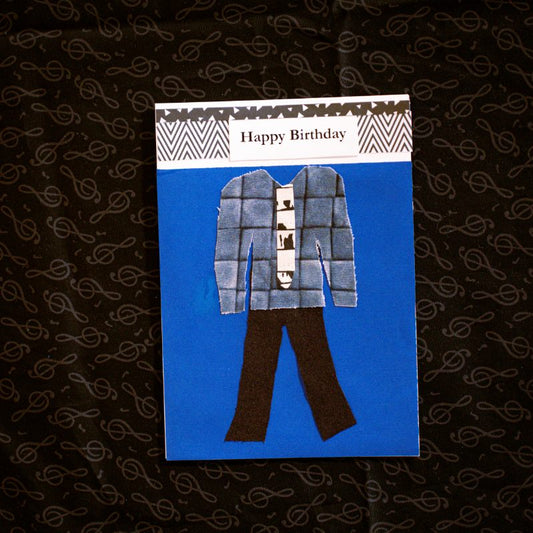 Men’s Birthday Card – Black and Blue Stylish Greeting Card